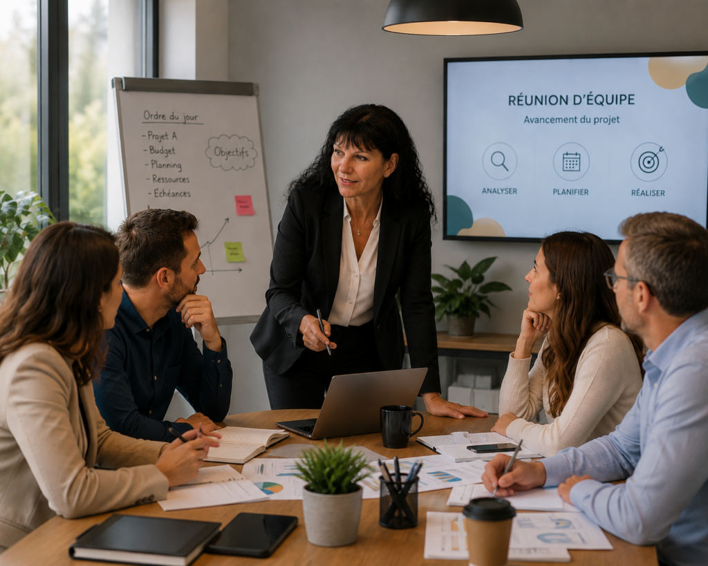 Réunion de conseil RH et échange avec une équipe en entreprise